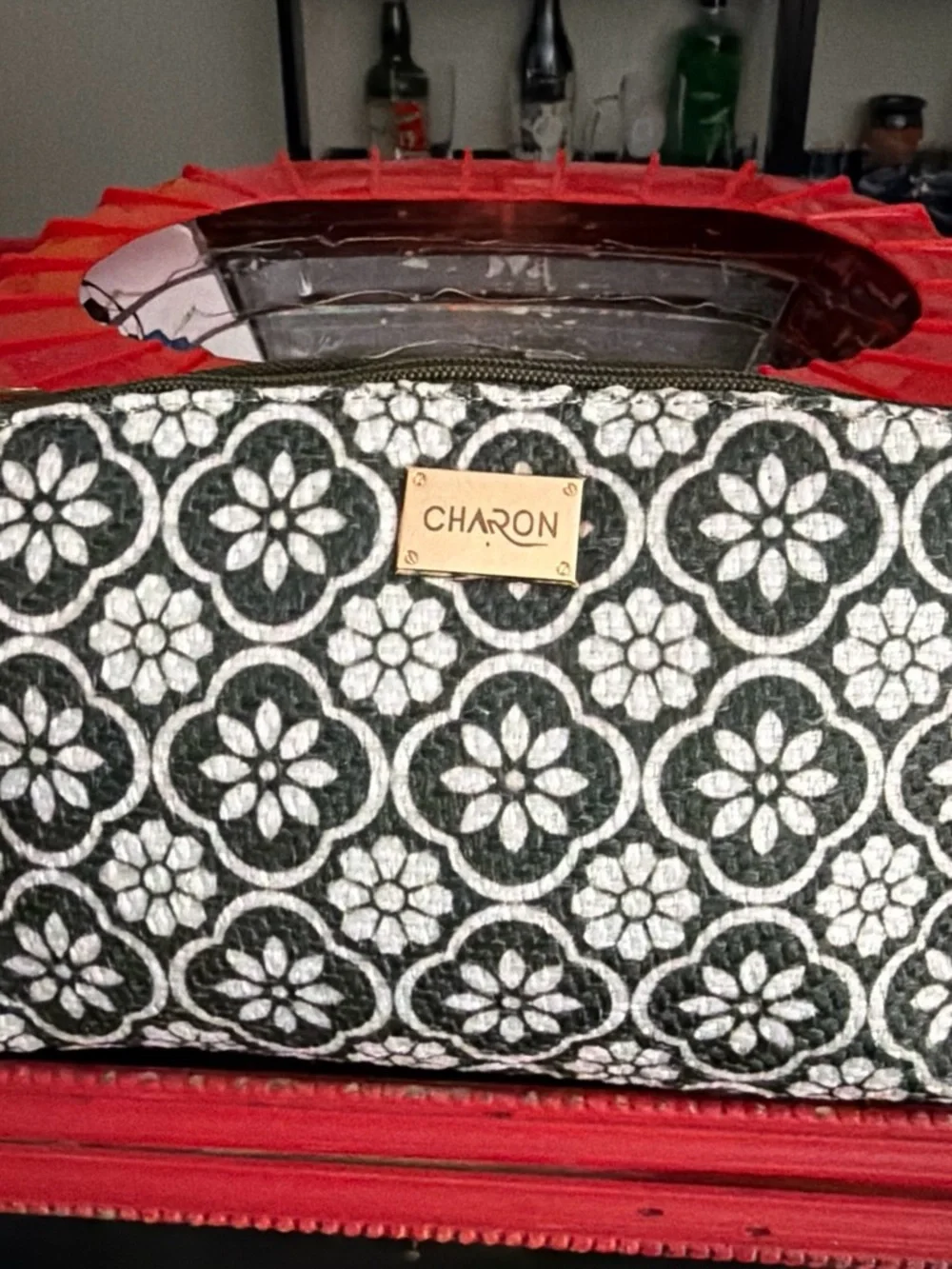 Black & White Floral Cosmetic Pouch